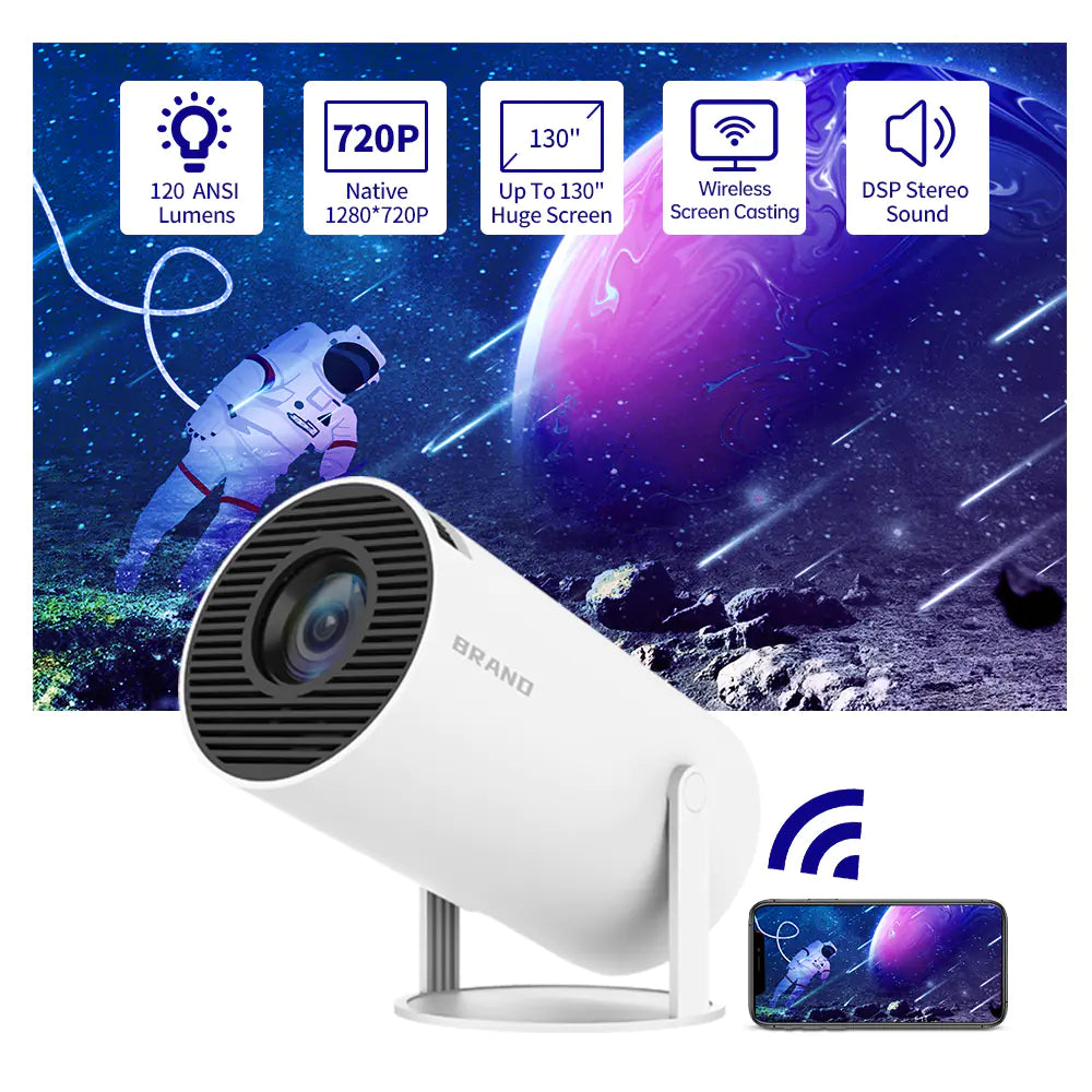 Salange HY300 Mini Smart Projector with 5G WiFi
