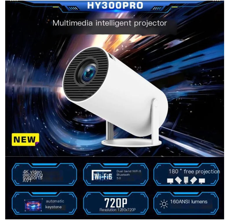 Salange HY300 Mini Smart Projector with 5G WiFi